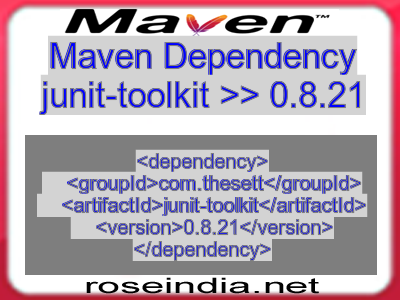 Maven dependency of junit-toolkit version 0.8.21