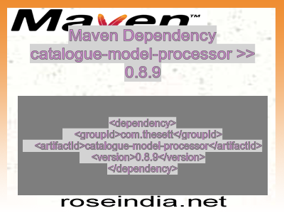 Maven dependency of catalogue-model-processor version 0.8.9