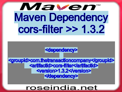 Maven dependency of cors-filter version 1.3.2