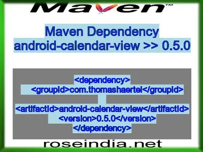 Maven dependency of android-calendar-view version 0.5.0