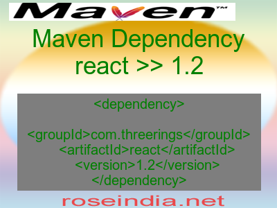Maven dependency of react version 1.2