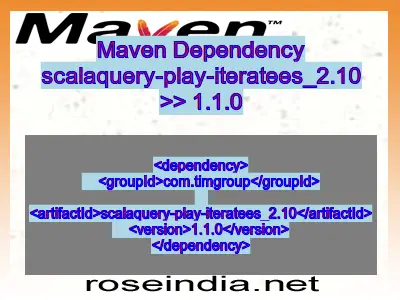 Maven dependency of scalaquery-play-iteratees_2.10 version 1.1.0