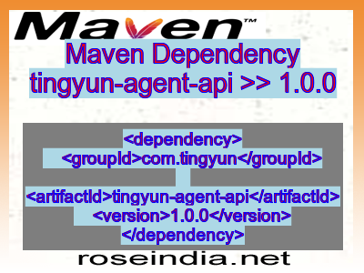 Maven dependency of tingyun-agent-api version 1.0.0