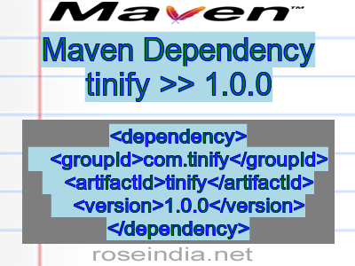Maven dependency of tinify version 1.0.0