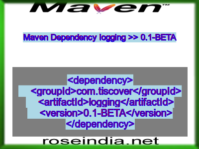 Maven dependency of logging version 0.1-BETA
