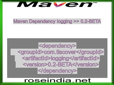 Maven dependency of logging version 0.2-BETA