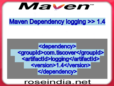 Maven dependency of logging version 1.4