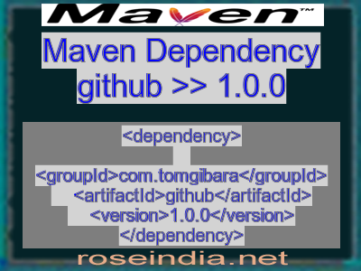 Maven dependency of github version 1.0.0