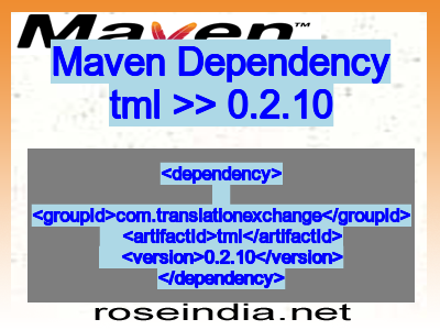 Maven dependency of tml version 0.2.10