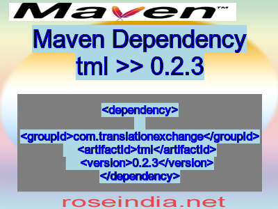 Maven dependency of tml version 0.2.3