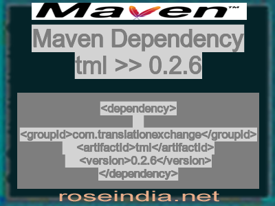 Maven dependency of tml version 0.2.6