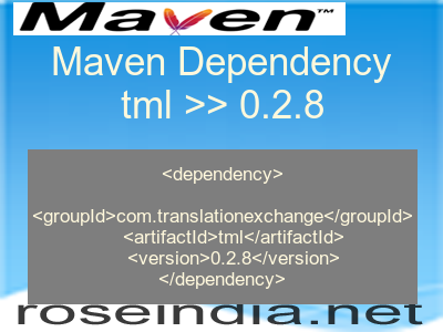 Maven dependency of tml version 0.2.8