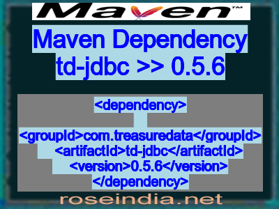 Maven dependency of td-jdbc version 0.5.6