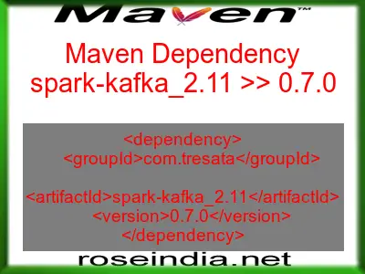 Maven dependency of spark-kafka_2.11 version 0.7.0