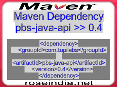 Maven dependency of pbs-java-api version 0.4