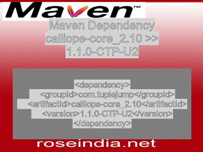 Maven dependency of calliope-core_2.10 version 1.1.0-CTP-U2