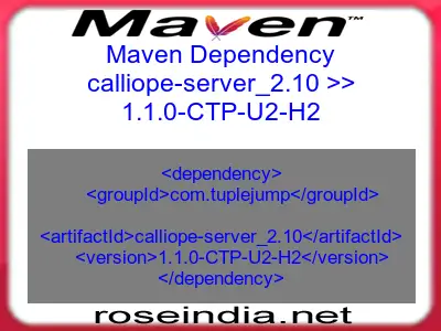 Maven Dependency calliope-server_2.10 