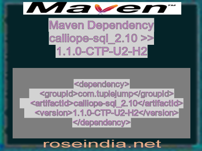 Maven dependency of calliope-sql_2.10 version 1.1.0-CTP-U2-H2