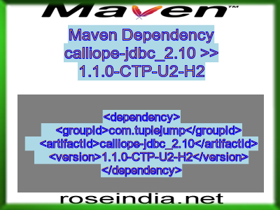 Maven dependency of calliope-jdbc_2.10 version 1.1.0-CTP-U2-H2