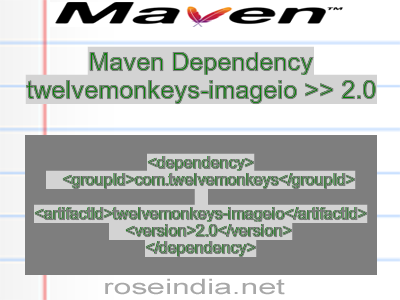 Maven dependency of twelvemonkeys-imageio version 2.0