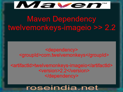 Maven dependency of twelvemonkeys-imageio version 2.2