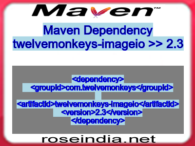 Maven dependency of twelvemonkeys-imageio version 2.3