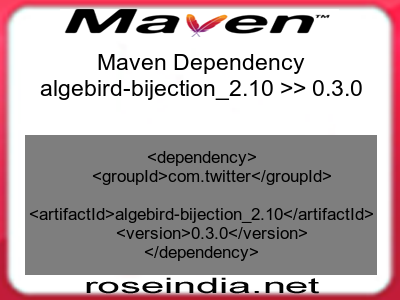 Maven dependency of algebird-bijection_2.10 version 0.3.0