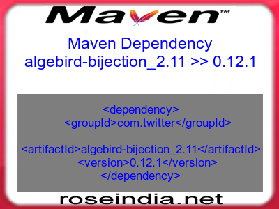 Maven dependency of algebird-bijection_2.11 version 0.12.1