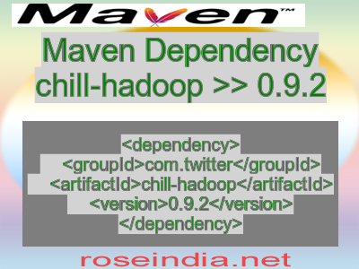 Maven dependency of chill-hadoop version 0.9.2