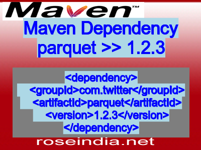 Maven dependency of parquet version 1.2.3