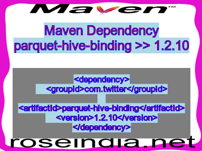 Maven dependency of parquet-hive-binding version 1.2.10