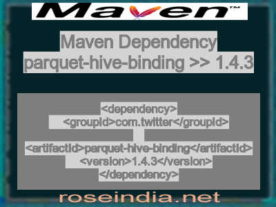 Maven dependency of parquet-hive-binding version 1.4.3