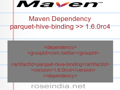 Maven dependency of parquet-hive-binding version 1.6.0rc4