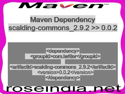 Maven dependency of scalding-commons_2.9.2 version 0.0.2