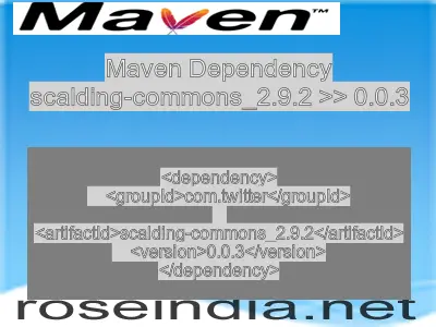 Maven dependency of scalding-commons_2.9.2 version 0.0.3