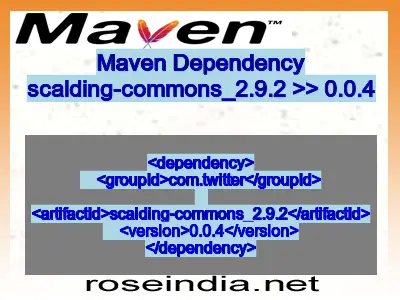 Maven dependency of scalding-commons_2.9.2 version 0.0.4
