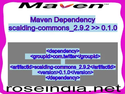 Maven dependency of scalding-commons_2.9.2 version 0.1.0