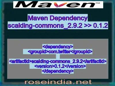 Maven dependency of scalding-commons_2.9.2 version 0.1.2