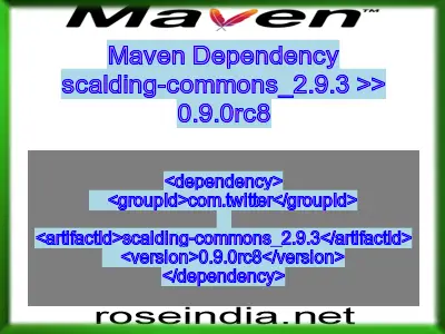 Maven dependency of scalding-commons_2.9.3 version 0.9.0rc8