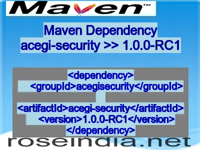 Maven dependency of acegi-security version 1.0.0-RC1