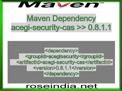 Maven dependency of acegi-security-cas version 0.8.1.1