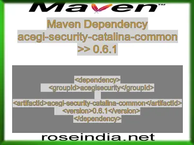 Maven dependency of acegi-security-catalina-common version 0.6.1
