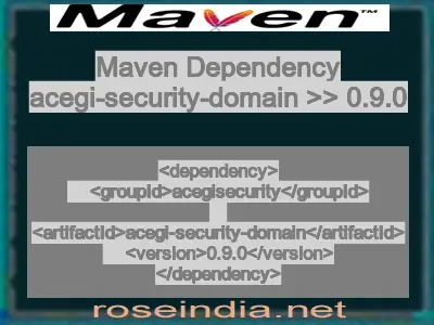 Maven dependency of acegi-security-domain version 0.9.0