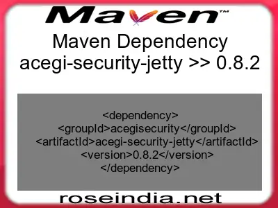 Maven dependency of acegi-security-jetty version 0.8.2