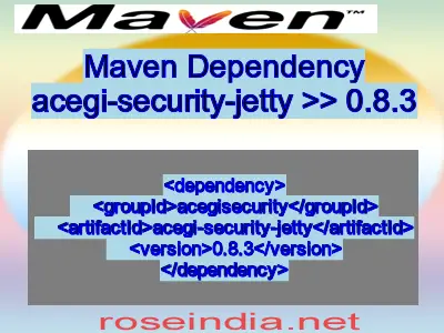 Maven dependency of acegi-security-jetty version 0.8.3