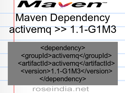 Maven dependency of activemq version 1.1-G1M3