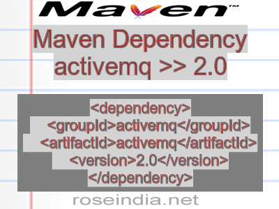 Maven dependency of activemq version 2.0