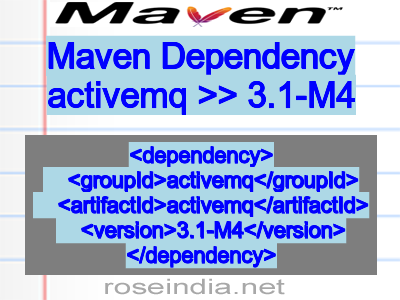 Maven dependency of activemq version 3.1-M4