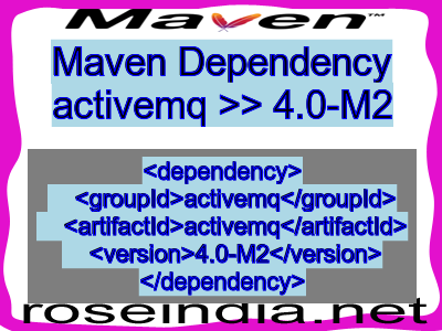 Maven dependency of activemq version 4.0-M2