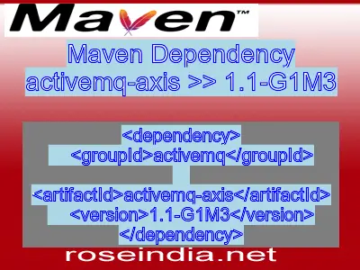 Maven dependency of activemq-axis version 1.1-G1M3